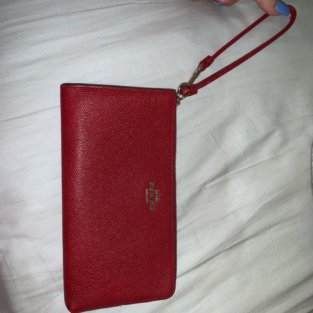 Red coach wristlet